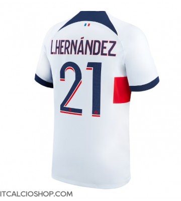 Paris Saint-Germain Lucas Hernandez #21 Seconda Maglia 2023-24 Manica Corta